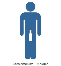 Boy icon. Vector style is flat iconic symbol with rounded angles, cobalt color, white background.