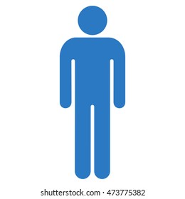 Boy icon. Vector style is flat iconic symbol with rounded angles, smooth blue color, white background.