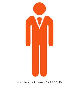 Boy icon. Vector style is flat iconic symbol with rounded angles, orange color, white background.