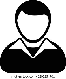 Boy icon vector user person profile avatar symbol for business in a flat color glyph pictogram sign illustration