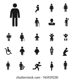 Icono de chico. colección de Vector de la gente.