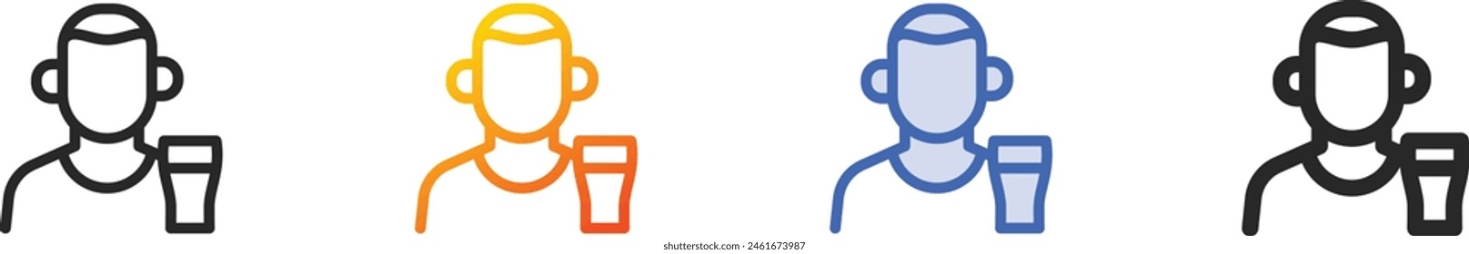 boy icon.Thin Linear, Gradient, Blue Stroke and bold Style Design Isolated On White Background