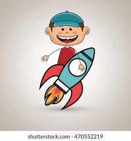 boy idea happy vector illustration graphic eps 10
