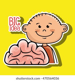 boy idea intelligent vector illustration graphic eps 10