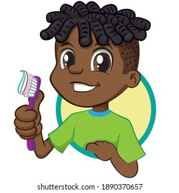 Boy illustration african descent, signaling ok, ok, right. Ideal for institutional and promotional materials