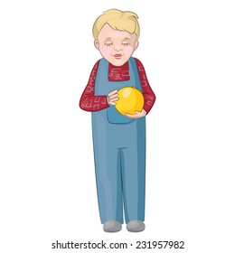 Boy image, considered the children's interests Christmas ball. Suitable for application