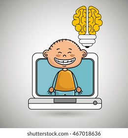 boy infant pc idea vector illustration graphic