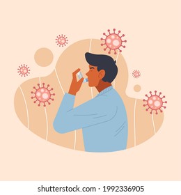 boy with inhaler for covid19