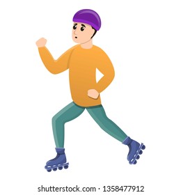 Boy inline skates icon. Cartoon of boy inline skates vector icon for web design isolated on white background