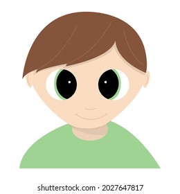 Boy isolated on white background. Flat cartoon style. Vector illustration