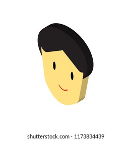 Boy isometric left top view 3D icon