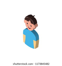 Boy isometric left top view 3D icon