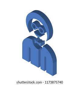 Boy isometric left top view 3D icon
