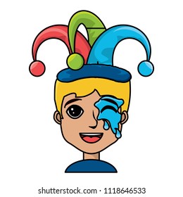 Boy with jester hat design