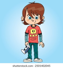 boy with a joystick in his hand ready to play