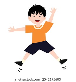 boy jump expression happy cartoon