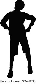 a boy jumping body silhouette vector