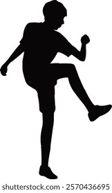 a boy jumping body, silhouette vector