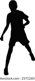 a boy jumping body silhouette vector