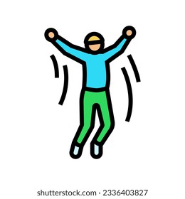 boy jumping color icon vector. boy jumping sign. isolated symbol illustration