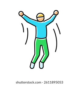 boy jumping color icon vector. boy jumping sign. isolated symbol illustration