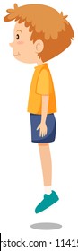 A boy jumping on white background illustration
