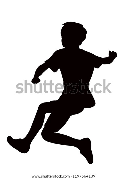 Boy Jumping Silhouette Vector Stock Vector (Royalty Free) 1197564139 ...