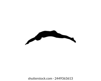 A boy jumps into the water. Swimmer silhouette vector, Sport people concept