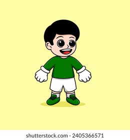 boy keeperball ready position cartoon