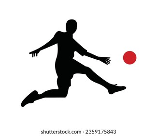 a boy kick football logo design elements symbols