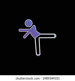 Boy Kicking With Left Leg blue gradient vector icon