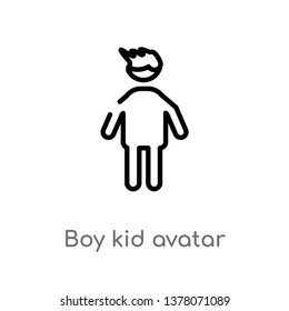 boy kid avatar vector line icon. Simple element illustration. boy kid avatar outline icon from people concept. Can be used for web and mobile