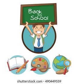 Boy kid of back to school design
