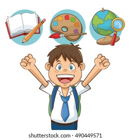 Boy kid of back to school design