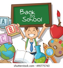 Boy kid of back to school design
