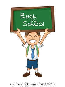 Boy kid of back to school design