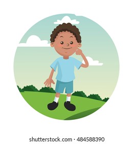 Boy kid cartoon design