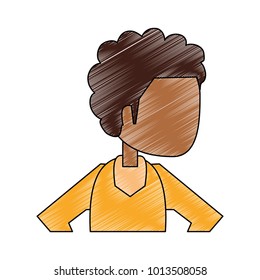 Boy kid cartoon faceless
