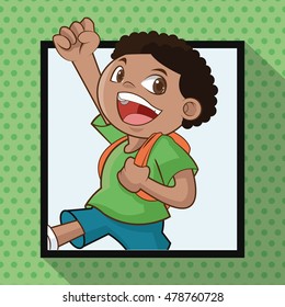 boy kid cartoon school design