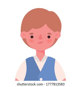 Boy kid cartoon with uniform design, Back to school education class lesson theme Vector illustration