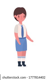 Boy kid cartoon with uniform design, Back to school eduacation class lesson theme Vector illustration