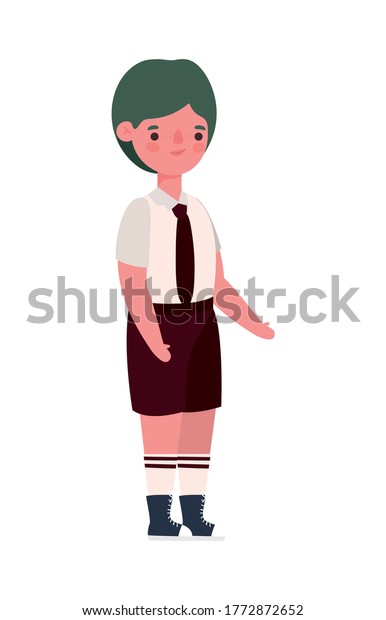 Boy Kid Cartoon Uniform Design Back Stock Vector (Royalty Free ...