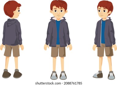 Boy Kid Character Model Sheet For Animation