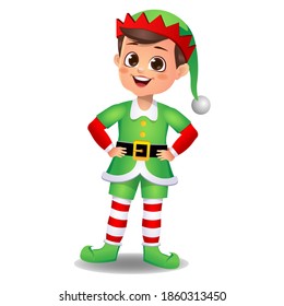 boy kid in elf dress