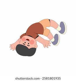Boy kid jumping character illustration