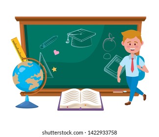 Boy kid of school design