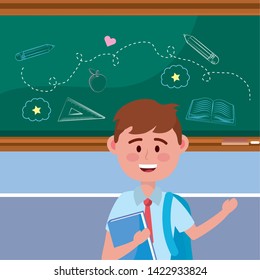 Boy kid of school design