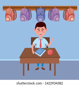 Boy kid of school design