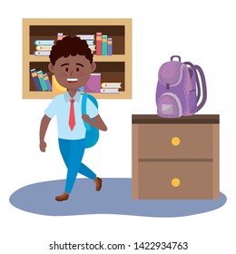 Boy kid of school design