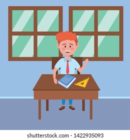 Boy kid of school design